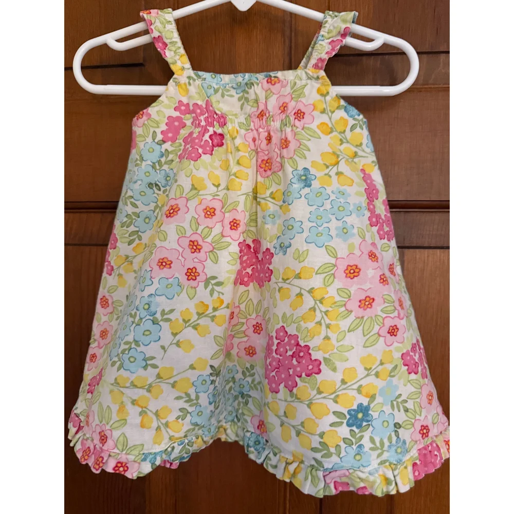 GAP Baby Linen Blend Floral Dress Girls 3-6m Lined Classic‎ Summer Beach Party
